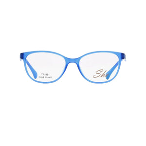 She Blue Cat-eye Acetate Full Rim Eyeglasses for Kids