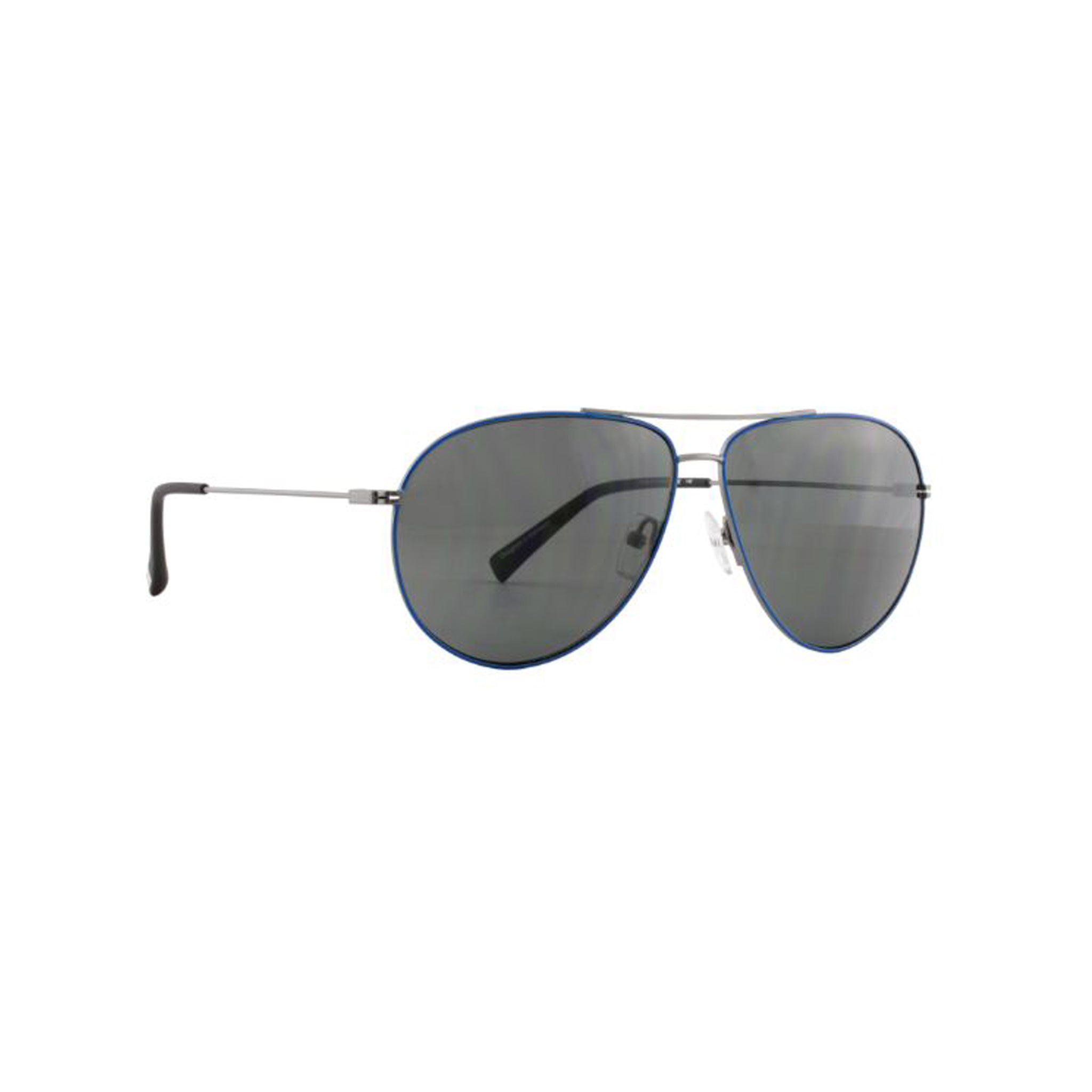 Metallic blue aviator sunglasses on sale