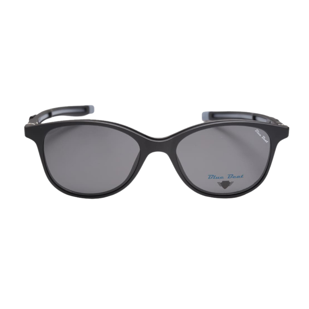 BlueBeat Kids Cat-Eye Black Clip-On Eyeglasses 2-in-1