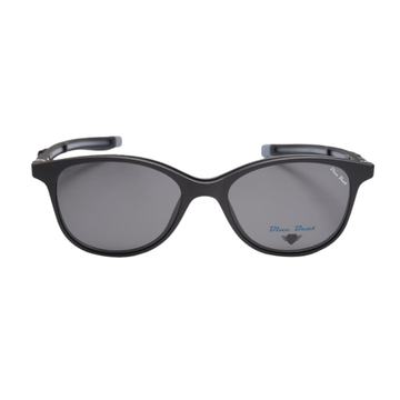 BlueBeat Kids Cat-Eye Black Clip-On Eyeglasses 2-in-1