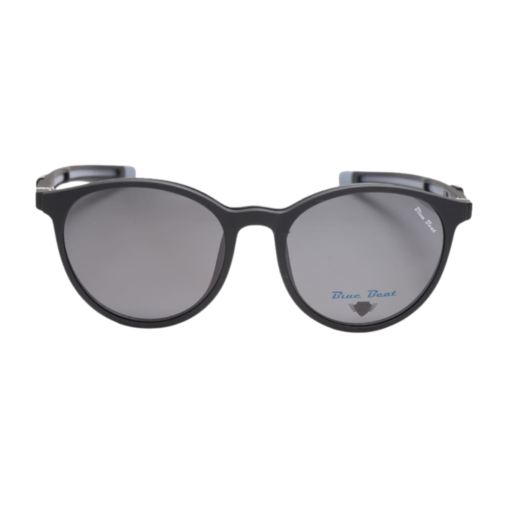 BlueBeat Kids Cat-Eye Black Clip-On Eyeglasses 2-in-1