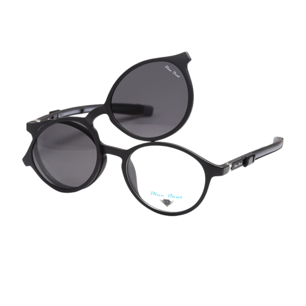BlueBeat Kids by Barakat Round Black Sunglasses 2-in-1