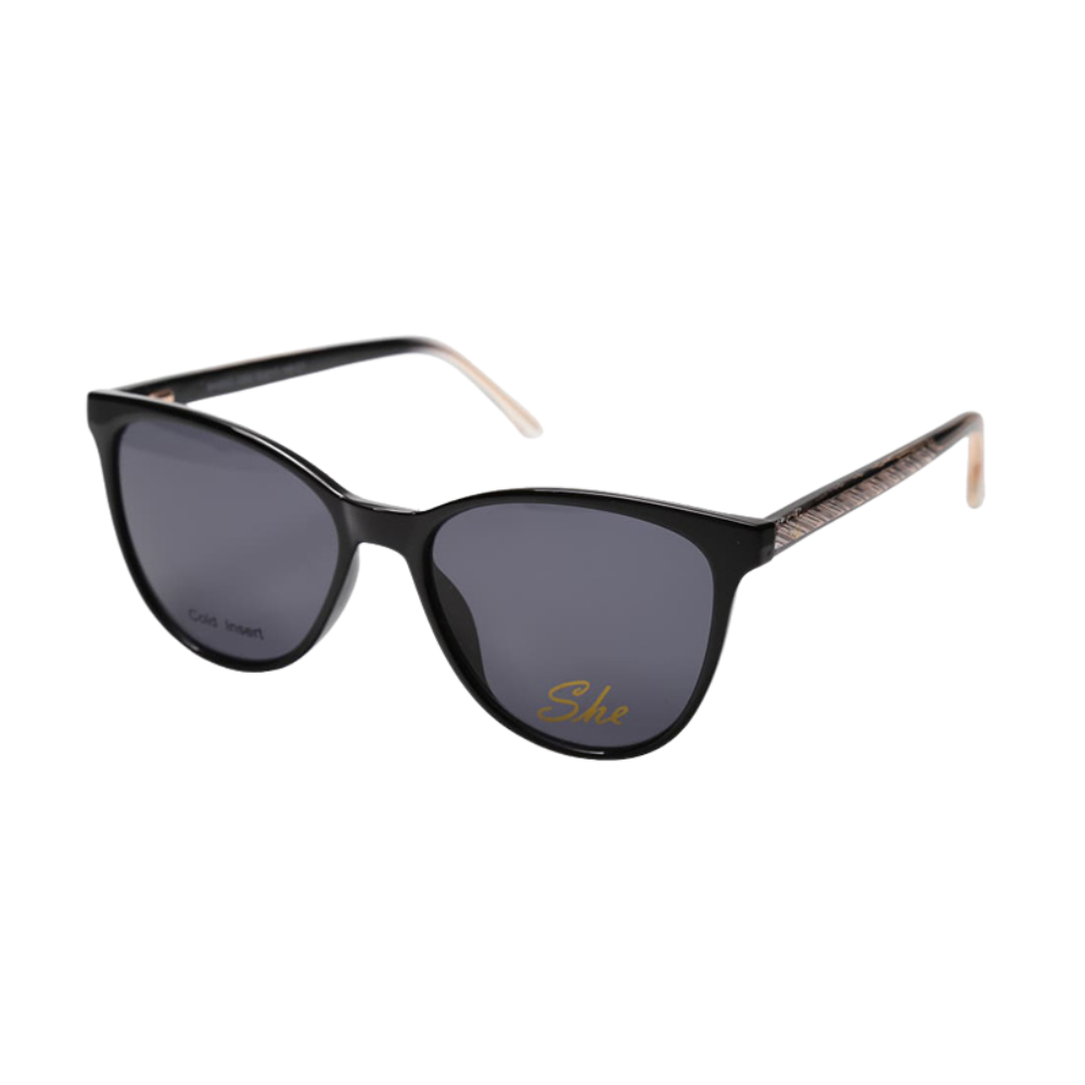 She By Barakat Black Cat-Eye Sunglasses