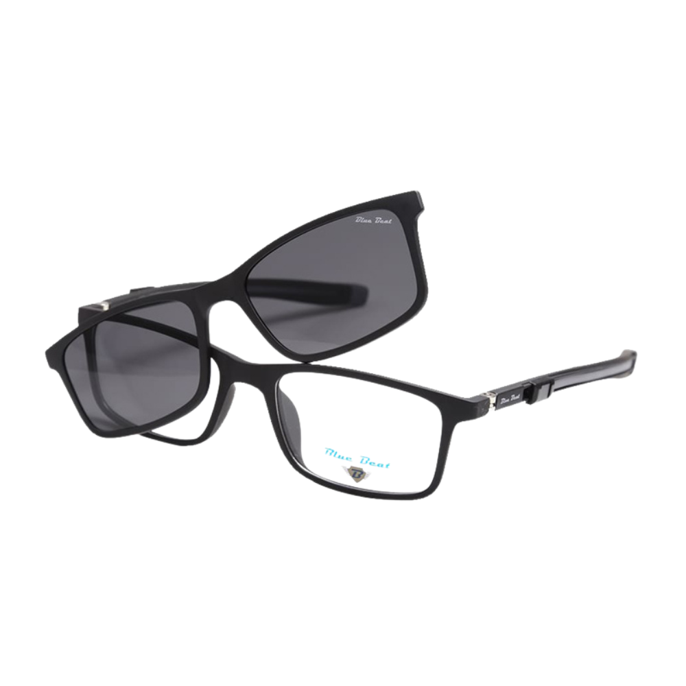 BlueBeat Kids by Barakat Rectangle Black Sunglasses 2-in-1