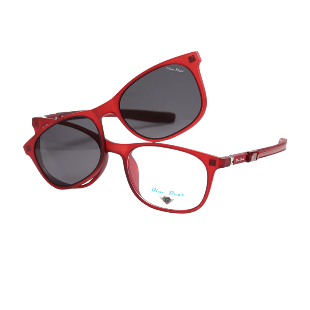 BlueBeat Kids by Barakat Square Red Sunglasses 2-in-1
