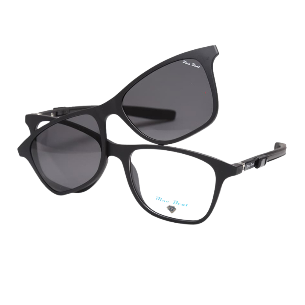 BlueBeat by Barakat Square Black Sunglasses 2-in-1