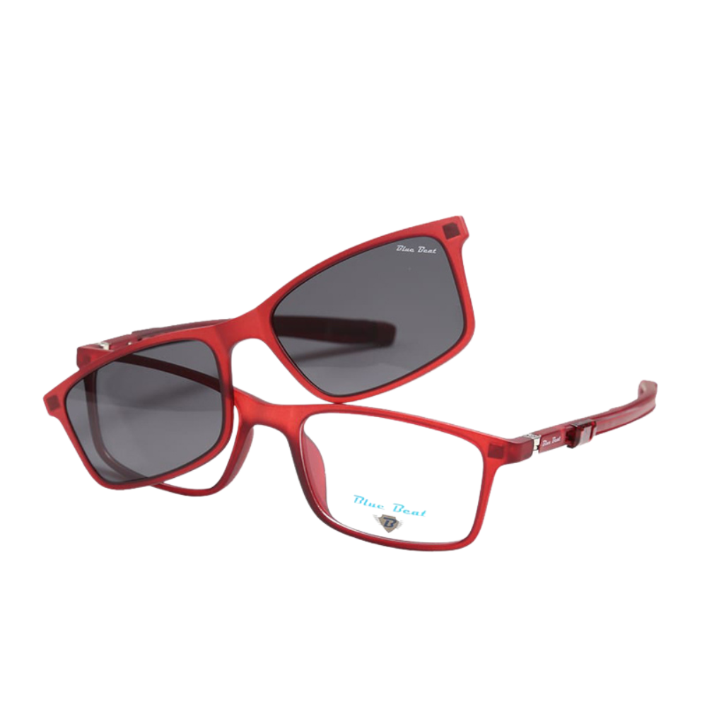 BlueBeat Kids by Barakat Rectangle Red Sunglasses 2-in-1