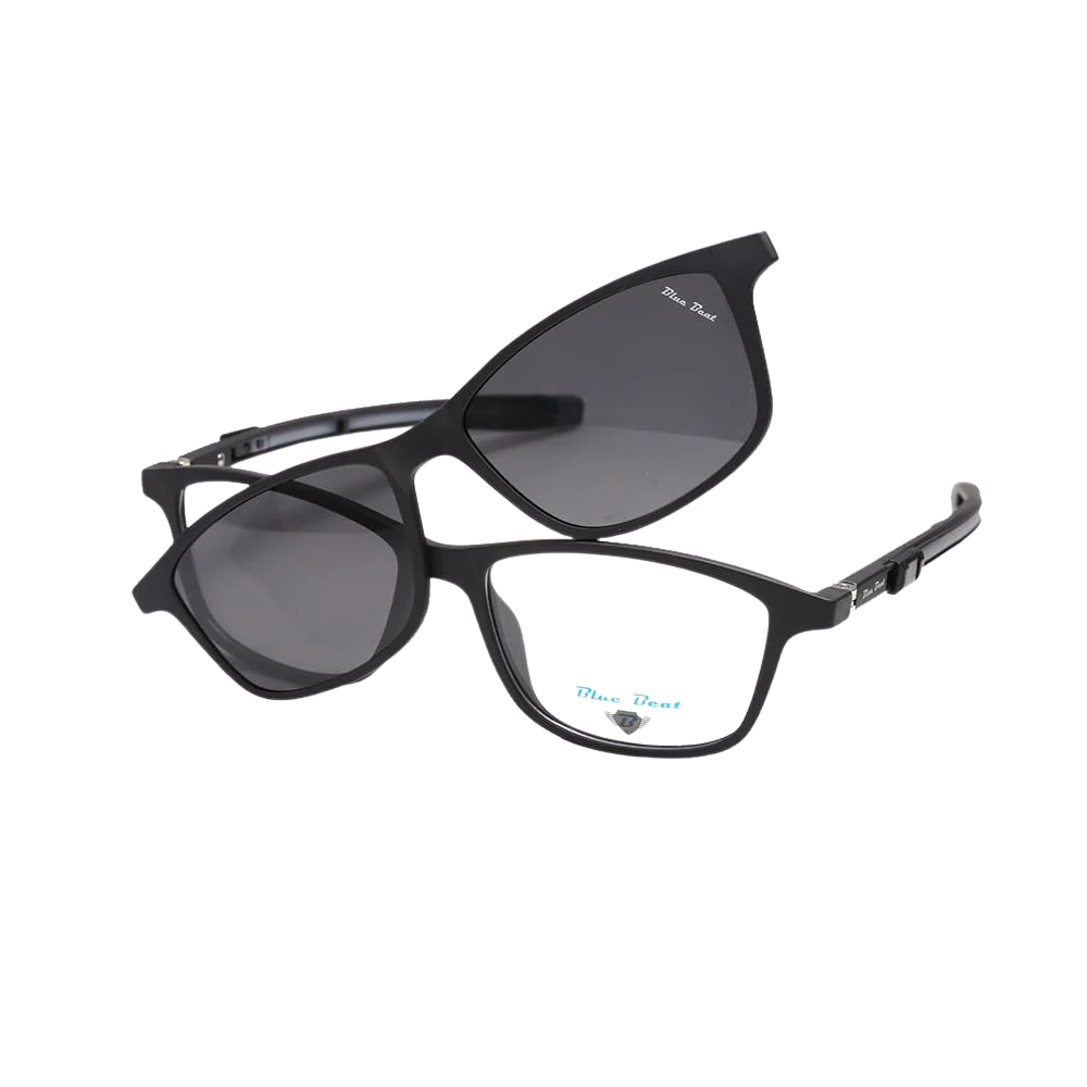 BlueBeat Kids by Barakat Rectangle Black Sunglasses 2-in-1