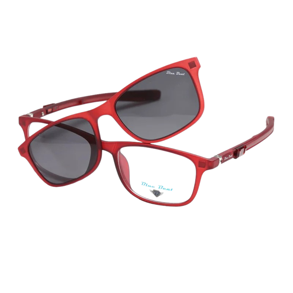 BlueBeat Kids by Barakat Rectangle Red Sunglasses 2-in-1