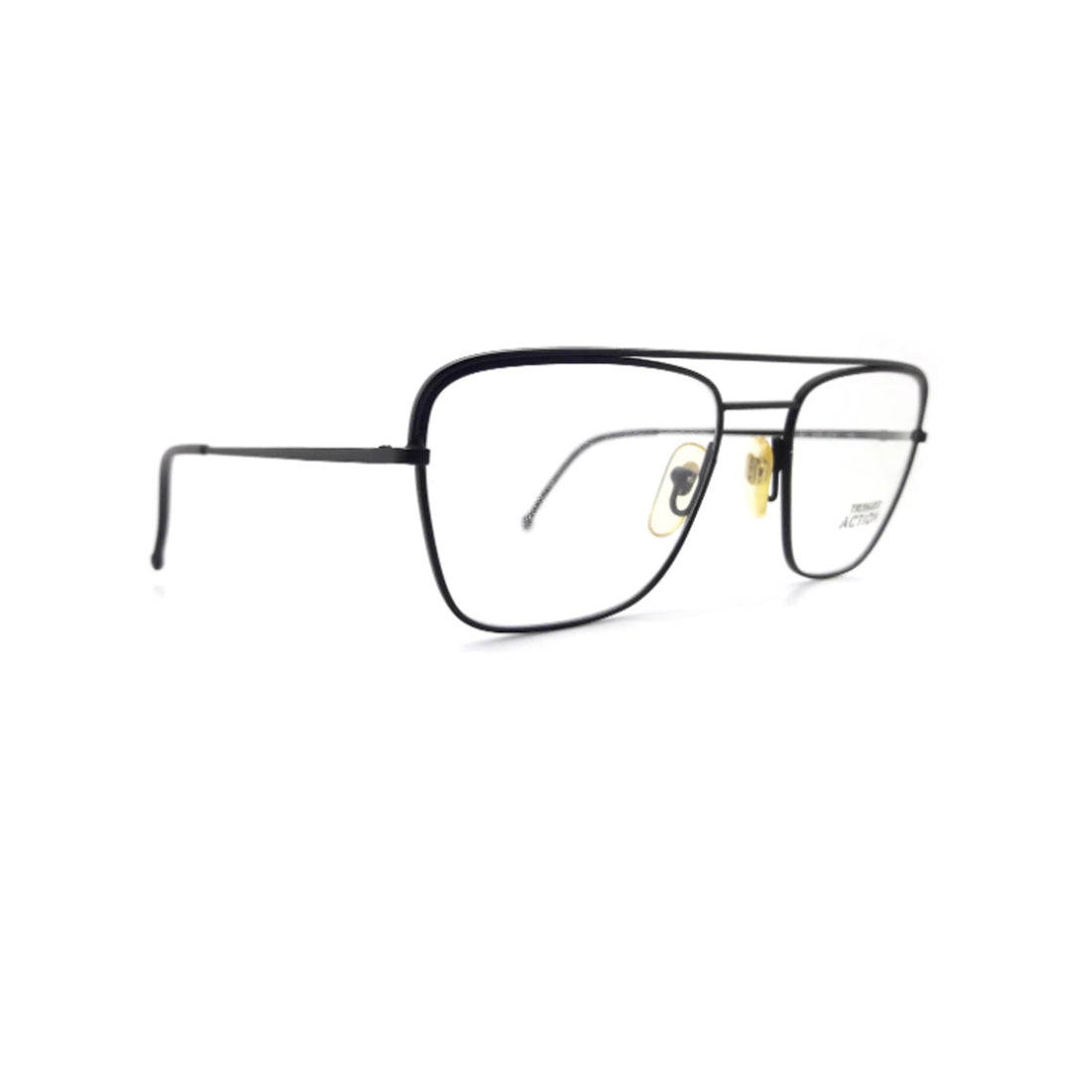 Trussardi Action Black Aviator Metal Full Rim Eyeglasses. Made in Italy ACTION-36 010