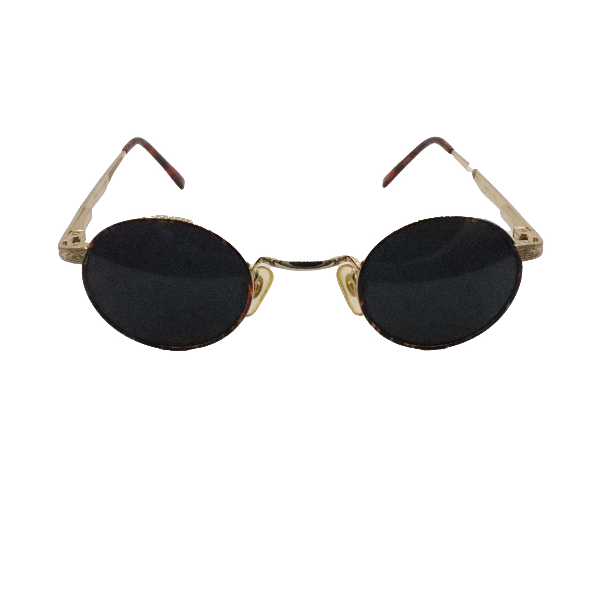 Major Optic Gold Round Metal Full Rim Sunglasses