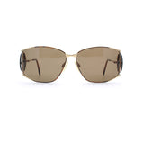 Yves Saint Laurent Gold Irregular Metal Full Rim Sunglasses 6002