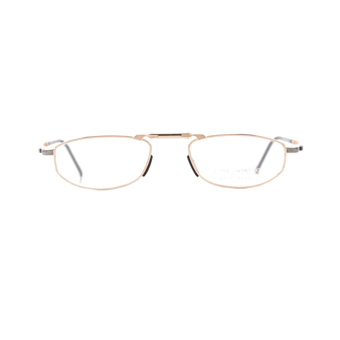 Daniel Swarovski 24K Folding Gold Rectangle Metal Full Rim Eyeglasses S085/20
