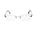 Daniel Swarovski Silver Rectangle Metal Rimless Eyeglasses S180/00