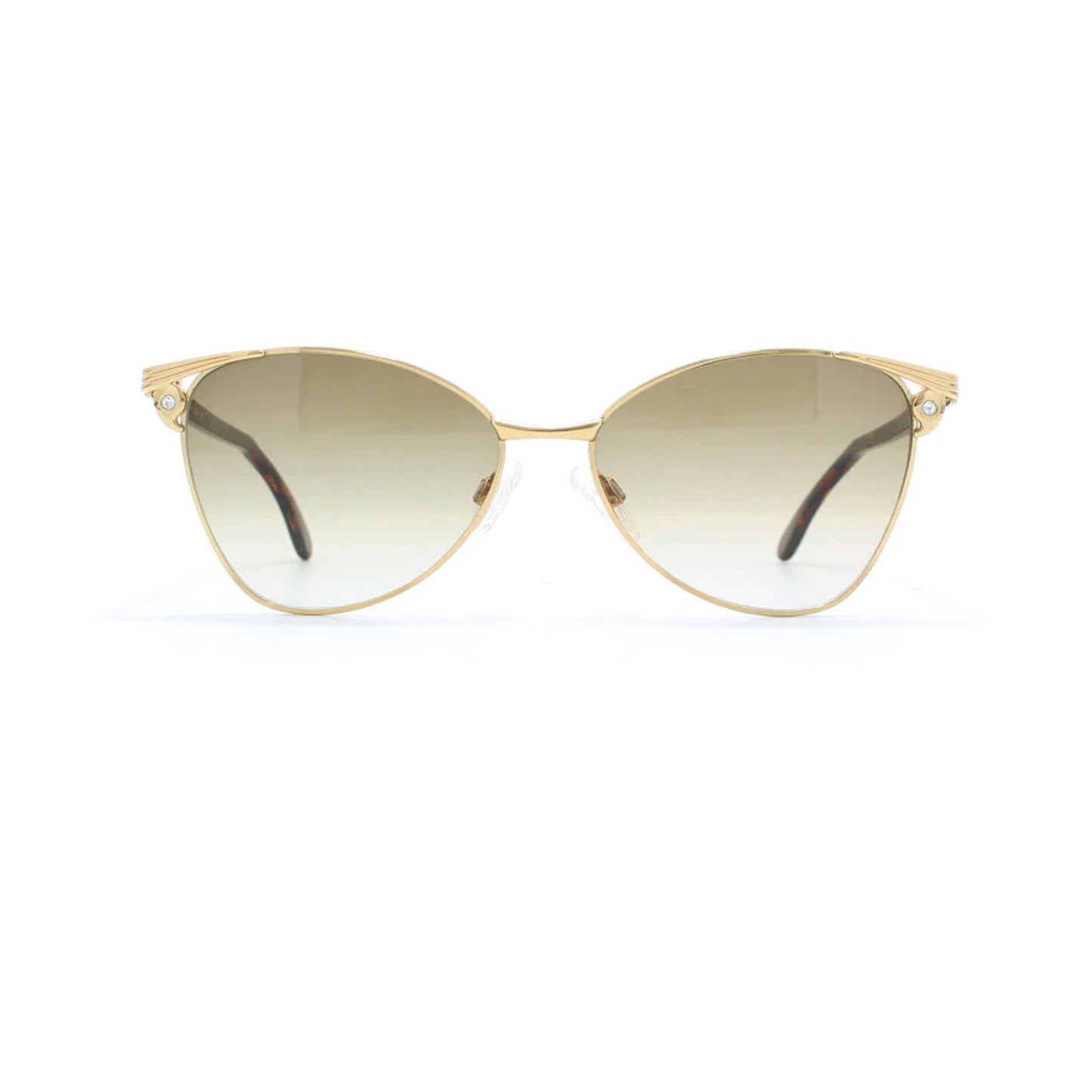 Yves Saint Laurent Gold Cat-Eye Metal Full Rim Sunglasses 4011
