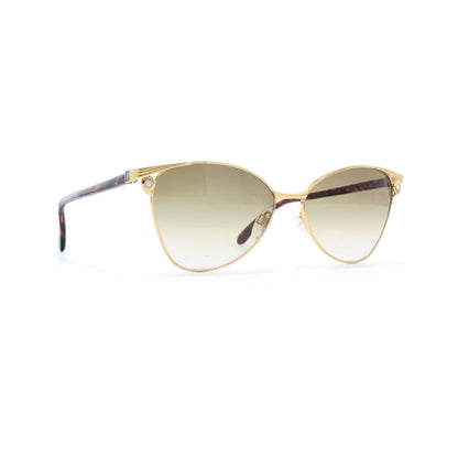Yves Saint Laurent Gold Cat-Eye Metal Full Rim Sunglasses 4011