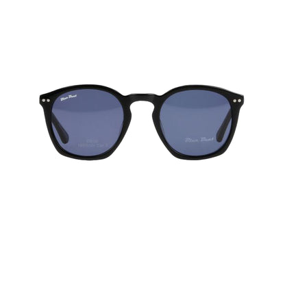 Blue Beat Unisex Round Black Acetate Full Rim Sunglasses