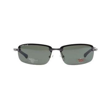 Rossi Club Gray Rectangle Metal Full Rim Sunglasses