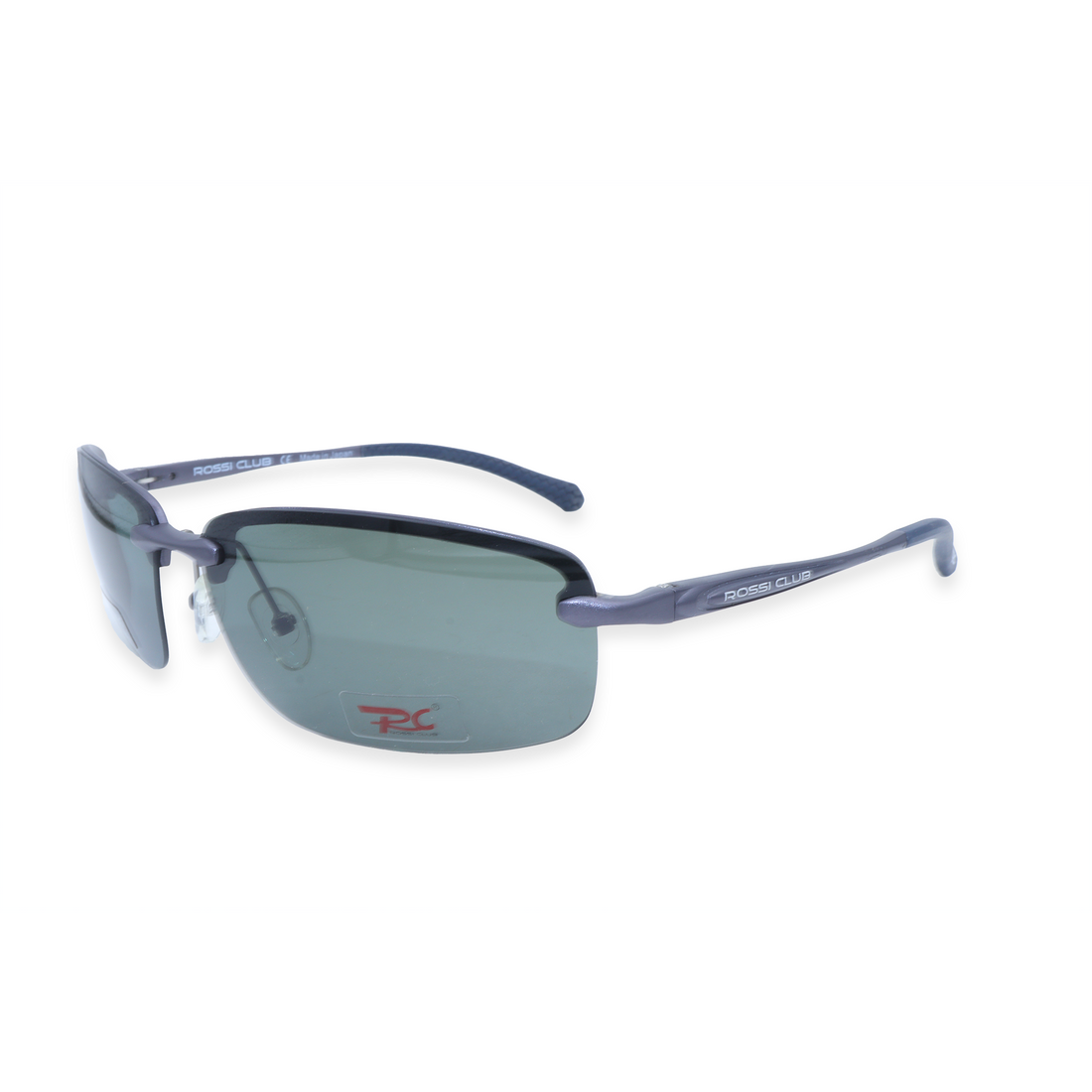 Rossi Club Grey Rectangle Metal Full Rim Sunglasses