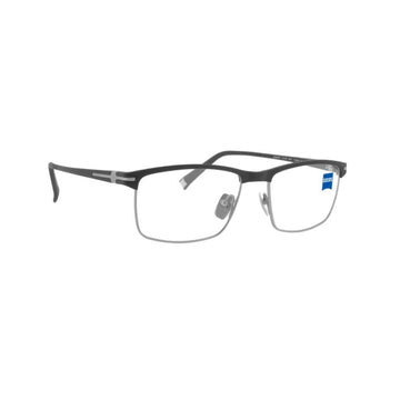 Zeiss Eyewear Silver Rectangle Metal Full Rim Eyeglasses. Made in Germany ZS40011-Y17