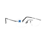Zeiss Eyewear Grey Rectangle Metal Rimless Eyeglasses. Made in Germany ZS60003-Y17