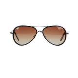 R&B Aviator Black Acetate Full Rim Sunglasses