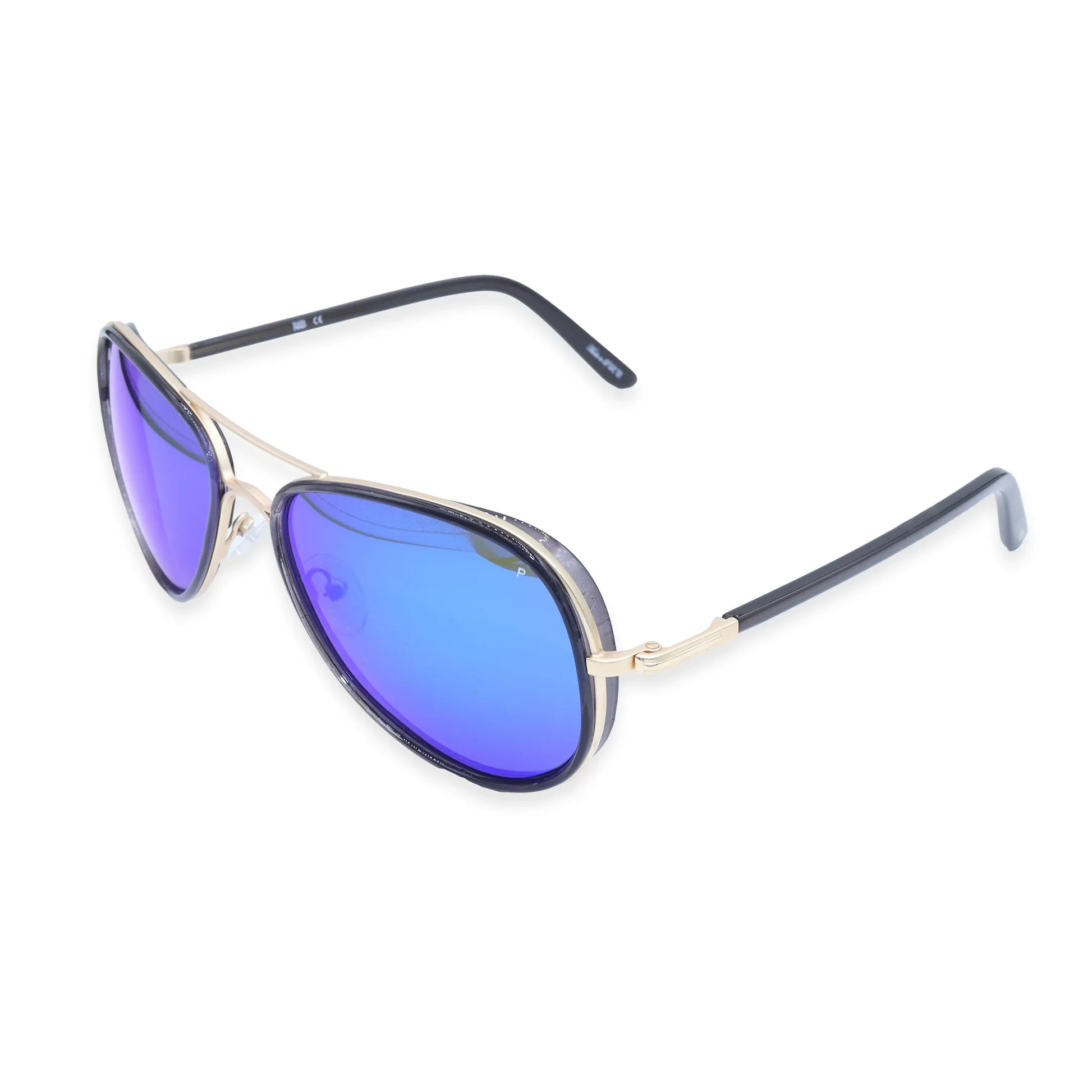 R&B Aviator Gold Acetate Full Rim Sunglasses - Barakat Optical