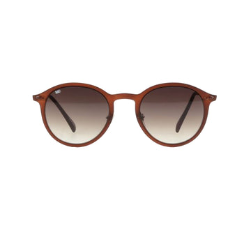 R&amp;B Round Brown Acetate Full Rim Sunglasses