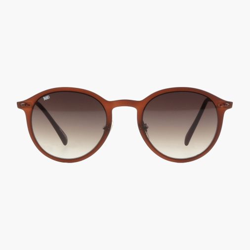 R&amp;B Round Brown Acetate Full Rim Sunglasses