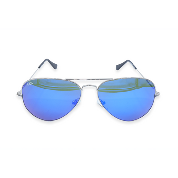 R&amp;B Aviator Silver Metal Full Rim Sunglasses