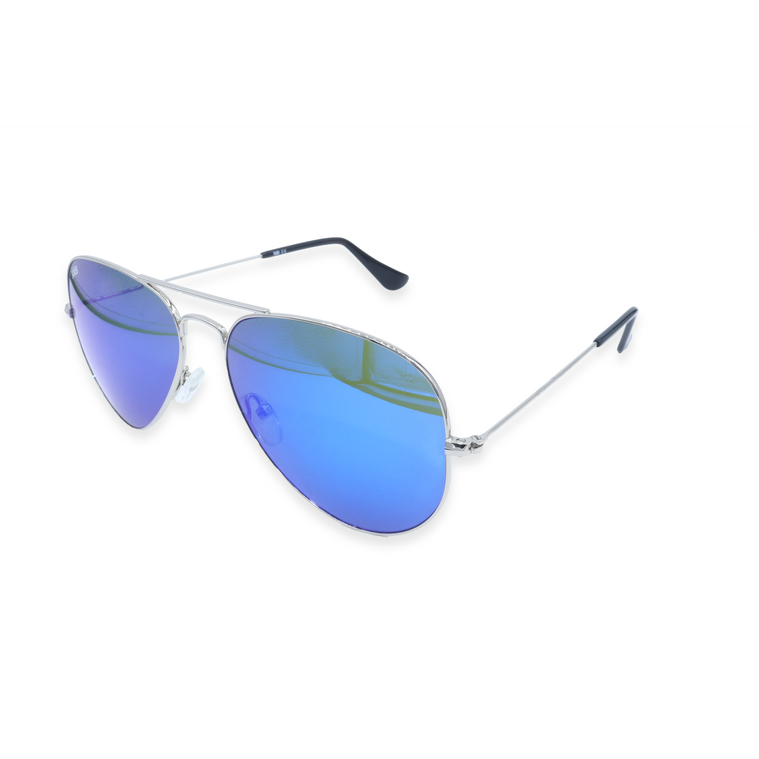 R&B Aviator Silver Metal Full Rim Sunglasses