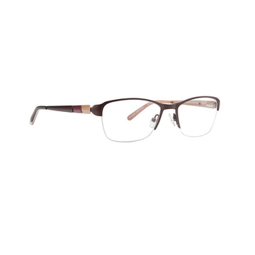 Koali By Morel Brown Square Metal Half Rim Eyeglasses. Made in France 8032K