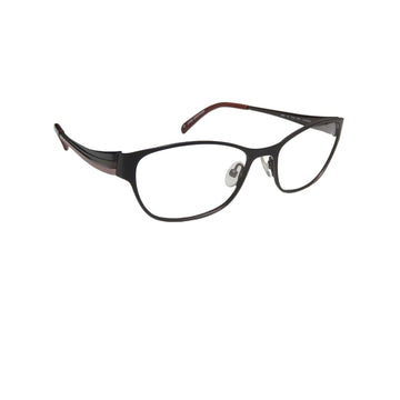 Koali By Morel Black Cat-Eye Metal Full Rim Eyeglasses. Made in France 7499K