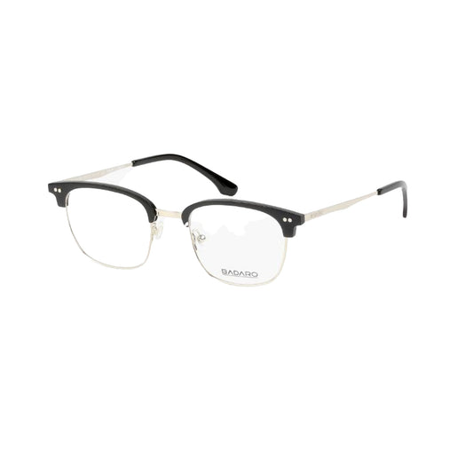 Badaro Unisex Square Silver Metal Full Rim Eyeglasses