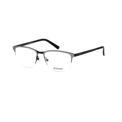 Badaro Men Square Silver Metal Half Rim Eyeglasses