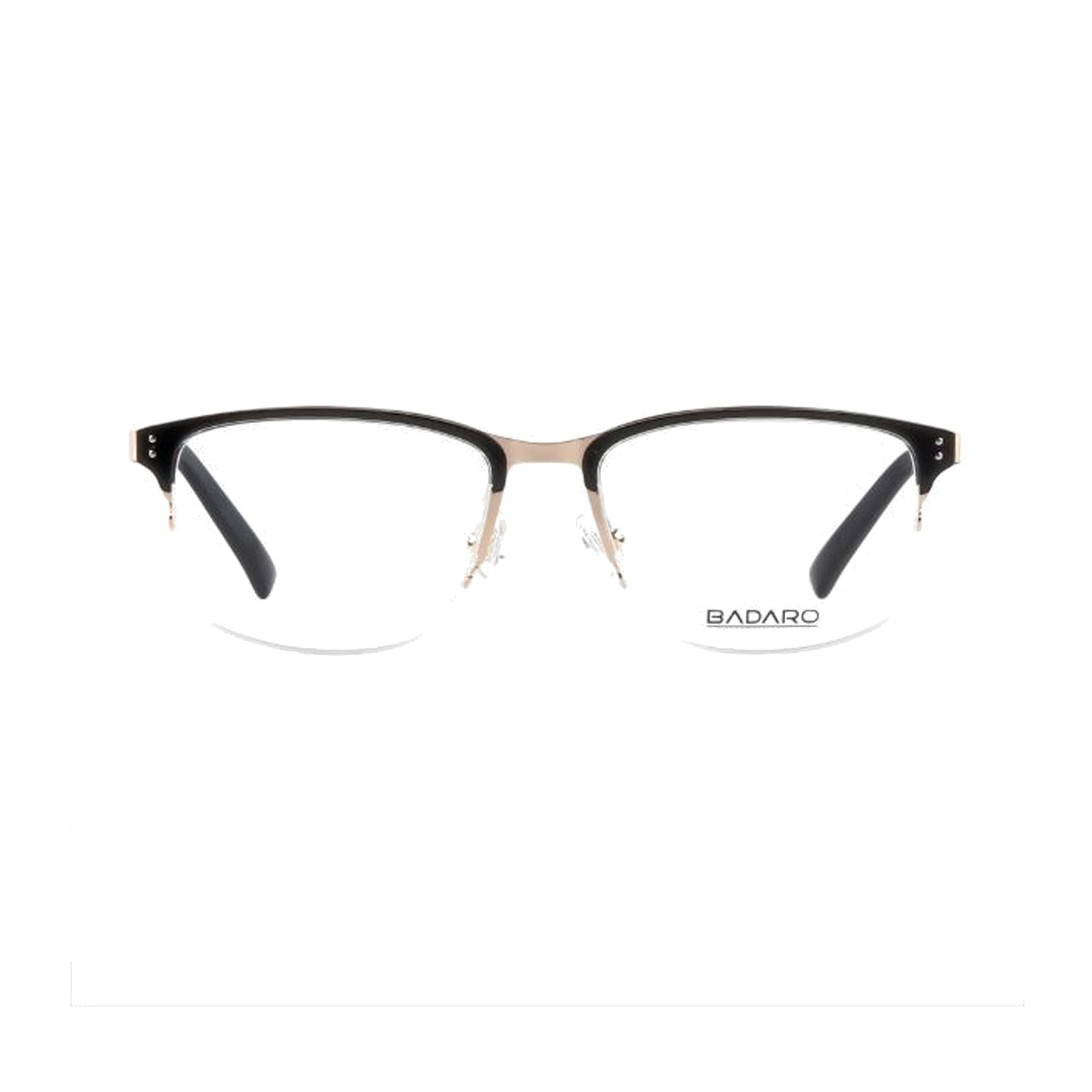 Badaro Men Square Gold Metal Half Rim Eyeglasses