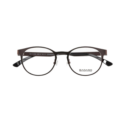 Badaro Unisex Round Brown Metal Full Rim Eyeglasses