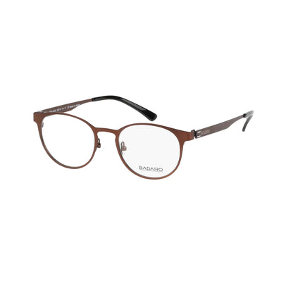 Badaro Unisex Round Brown Metal Full Rim Eyeglasses