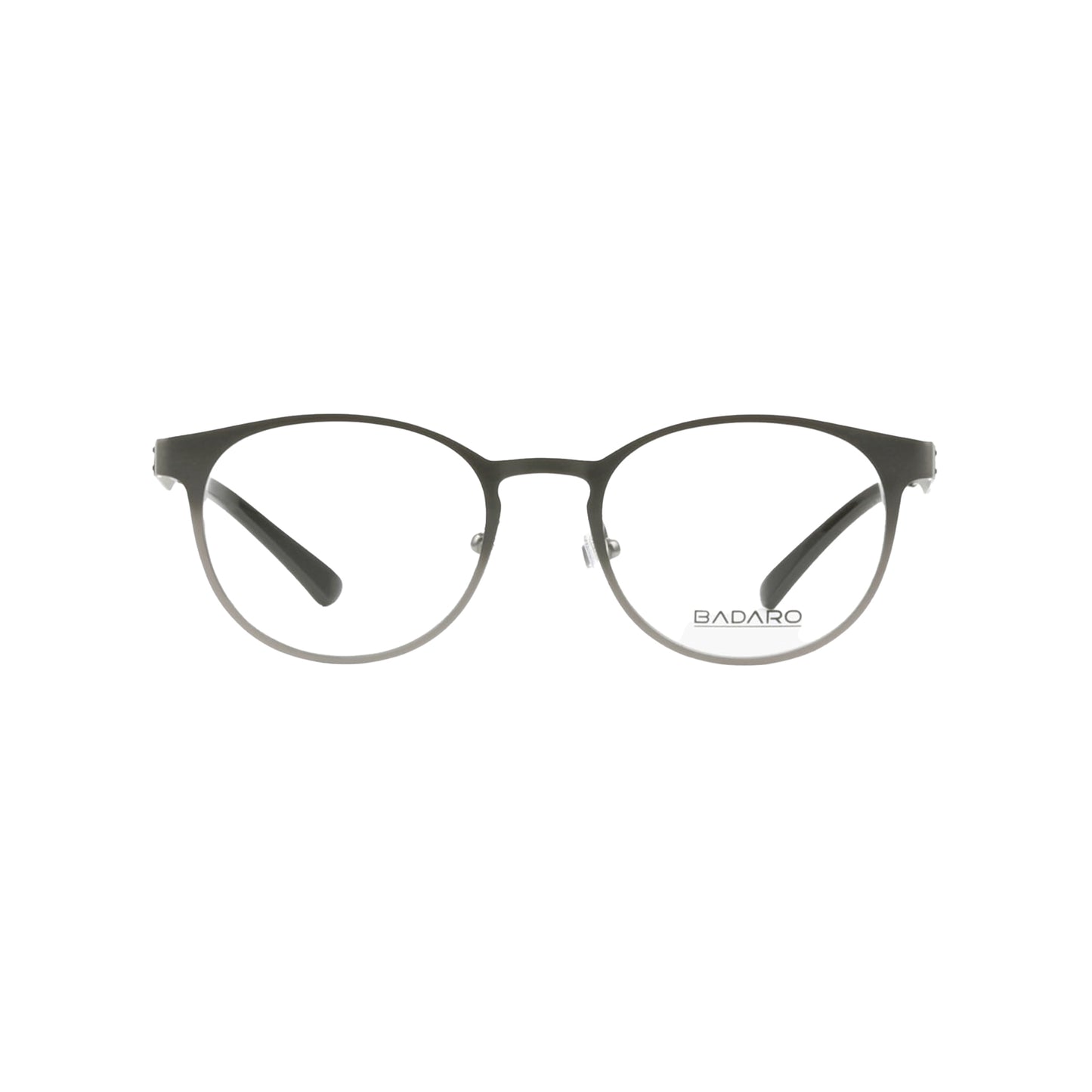 Badaro Unisex Round Grey Metal Full Rim Eyeglasses