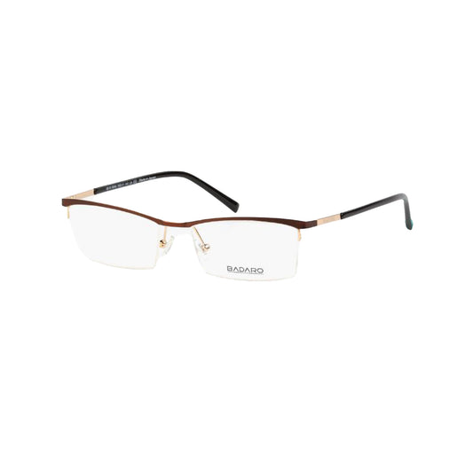 Badaro Men Rectangle Brown Metal Half Rim Eyeglasses