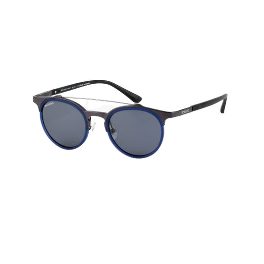 Badaro Blue Round Acetate Full Rim Sunglasses