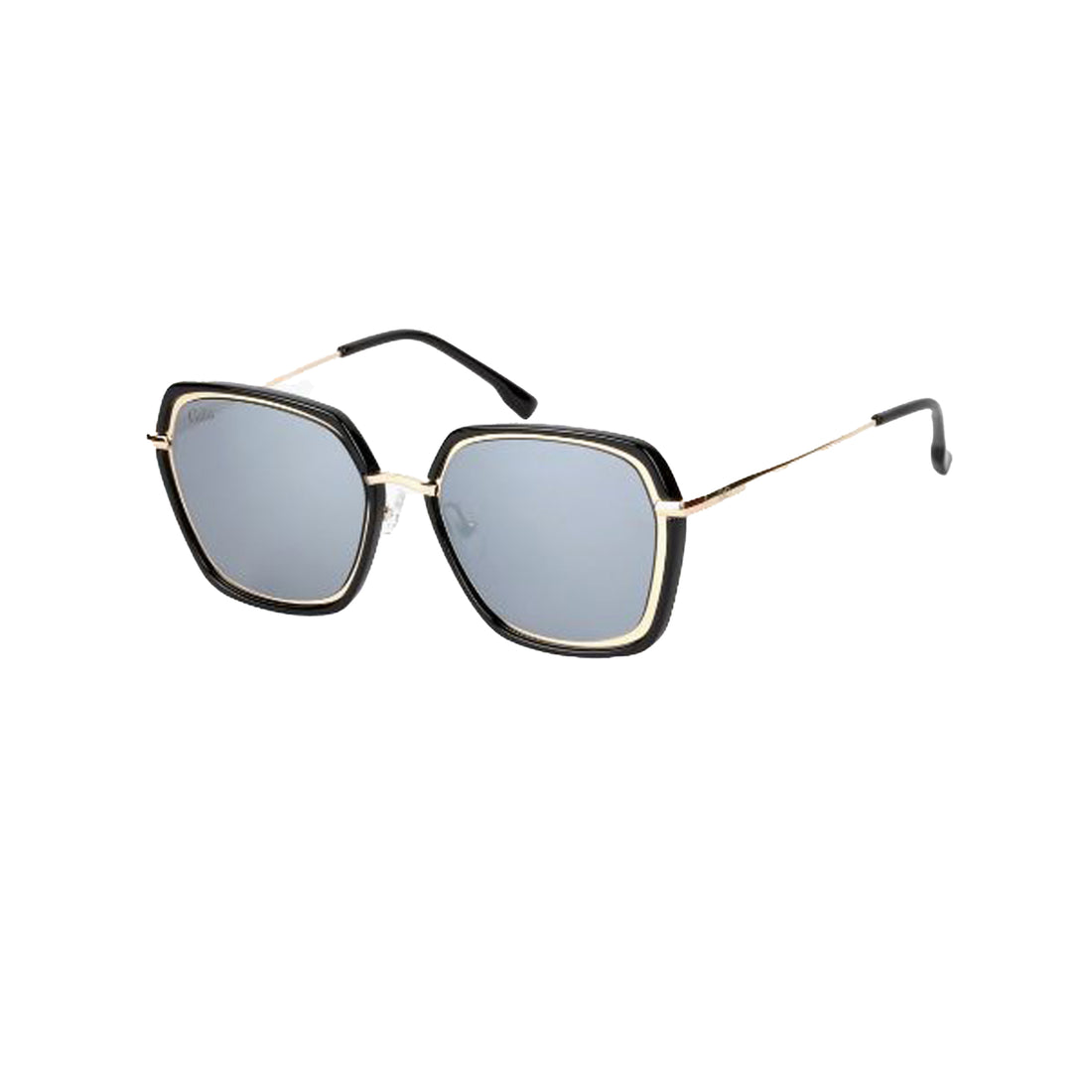 Galia Black Irregular Acetate Full Rim Sunglasses