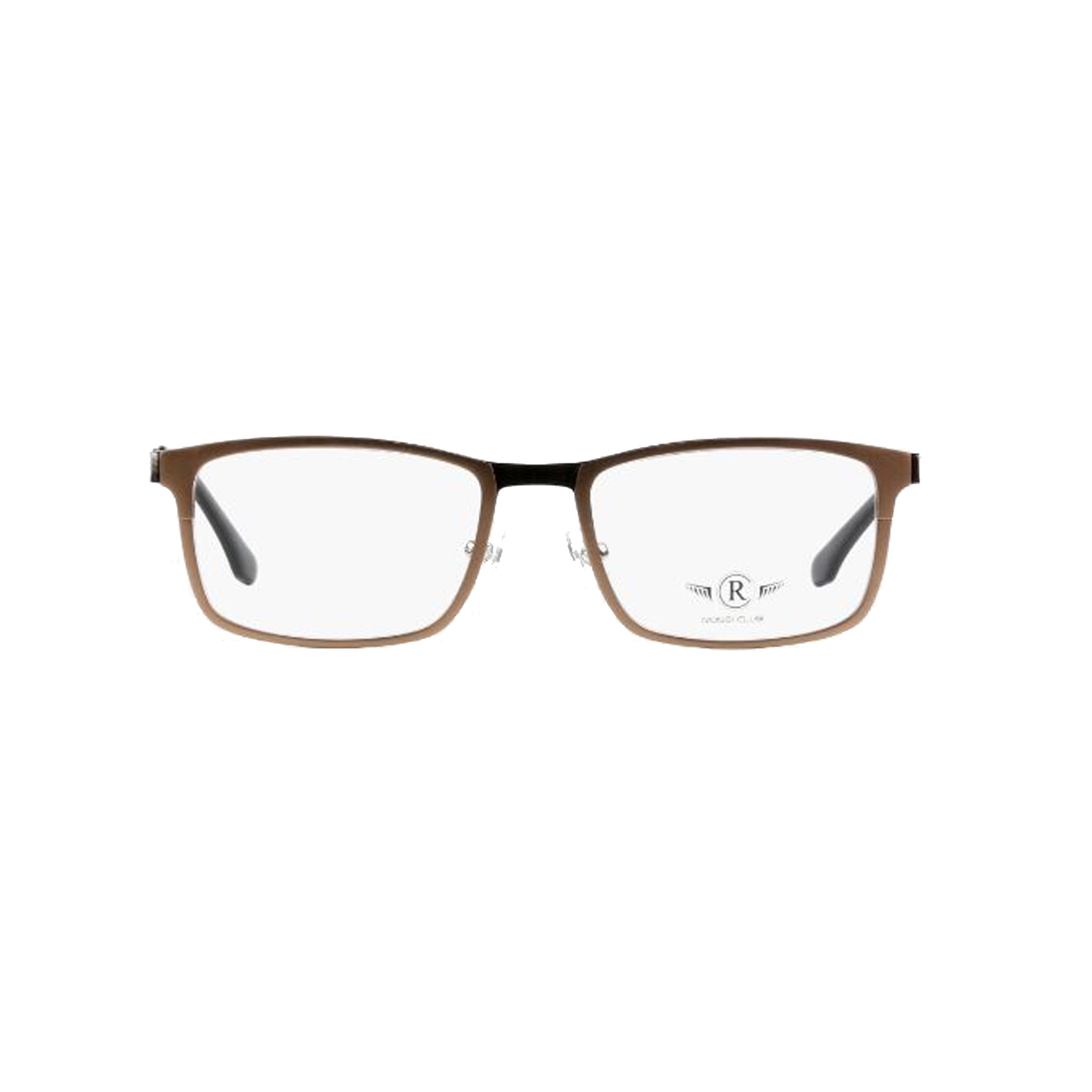 Rossi Club Brown Rectangle Metal Full Rim Eyeglasses