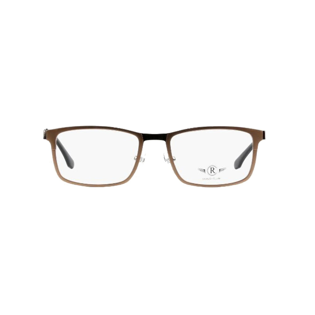 Rossi Club Brown Rectangle Metal Full Rim Eyeglasses - Barakat Optical