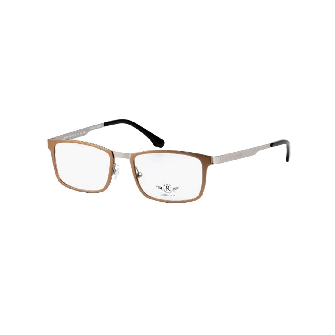 Rossi Club Brown Rectangle Metal Full Rim Eyeglasses