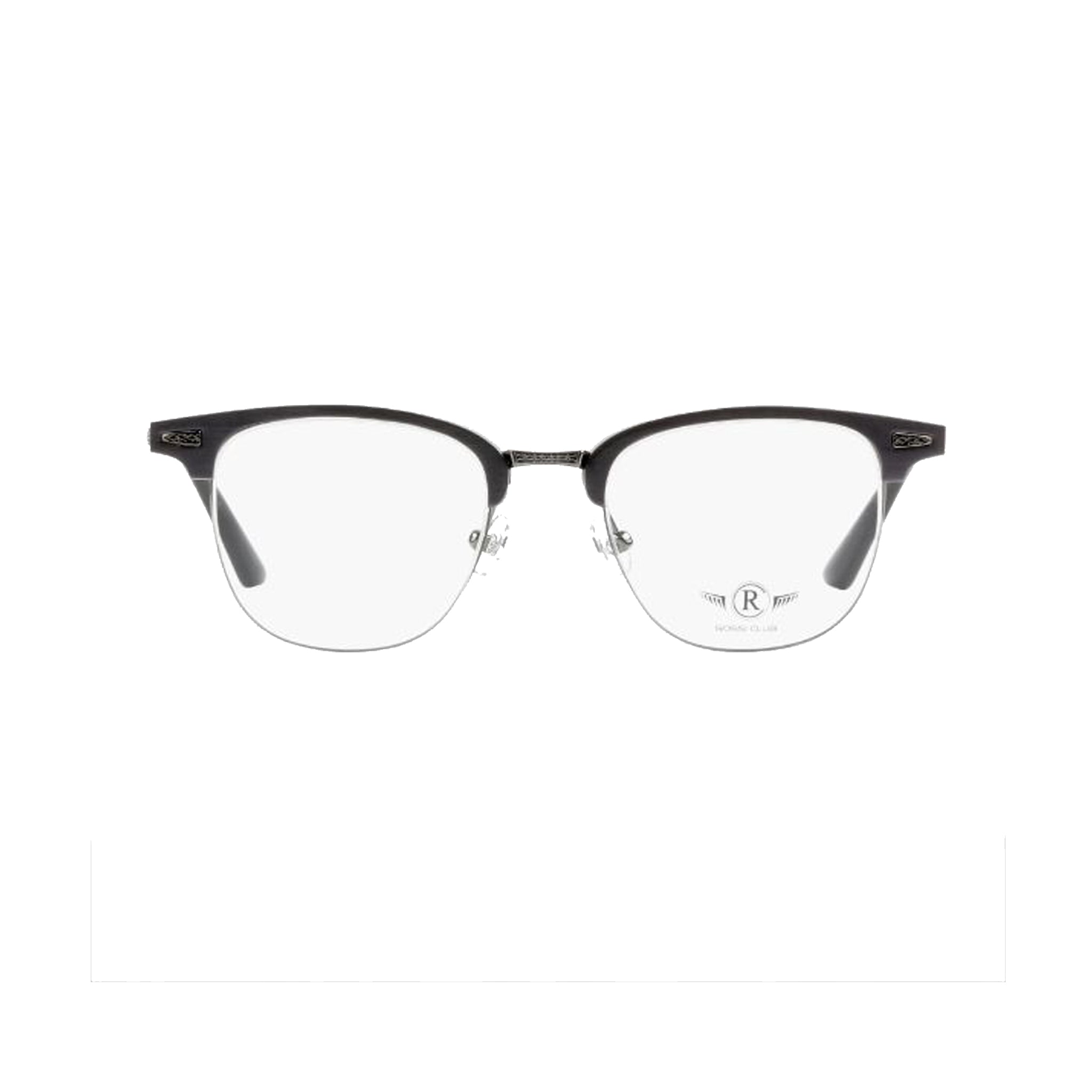 Rossi Club Gray Square Metal Full Rim Eyeglasses