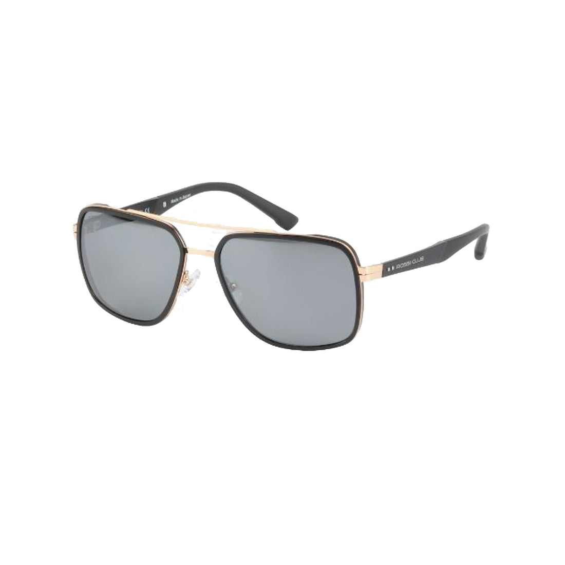 Rossi Club Black Aviator Acetate Full Rim Sunglasses