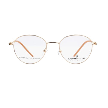 Ultra Lite Gold Round Metal Rimless Eyeglasses UL918 101-Y20