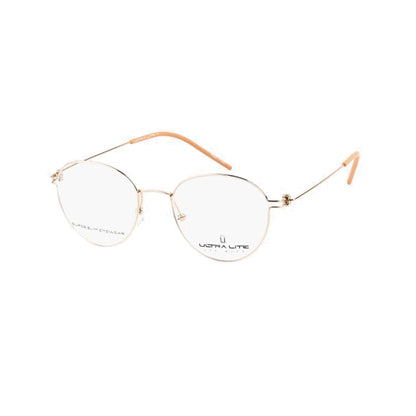 Ultra Lite Gold Round Metal Full Rim Eyeglasses UL918 103-Y20