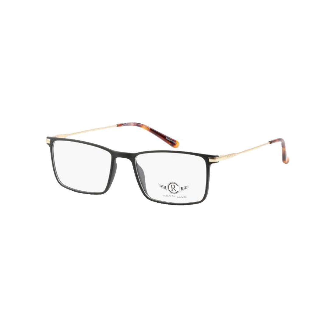 Rossi Club Black Rectangle Acetate Full Rim Eyeglasses